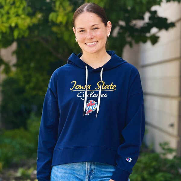Champion Women's Iowa State University Spirit Collection Navy Soft Touch Hooded Sweatshirt